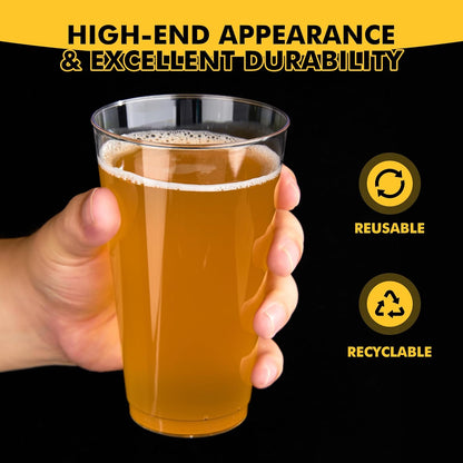 RACETOP 200 Pack 9 oz Clear Plastic Cups for Party, Disposable Clear Cup, Disposable Cups, Wine Glasses Cups, Plastic Cocktail Glasses