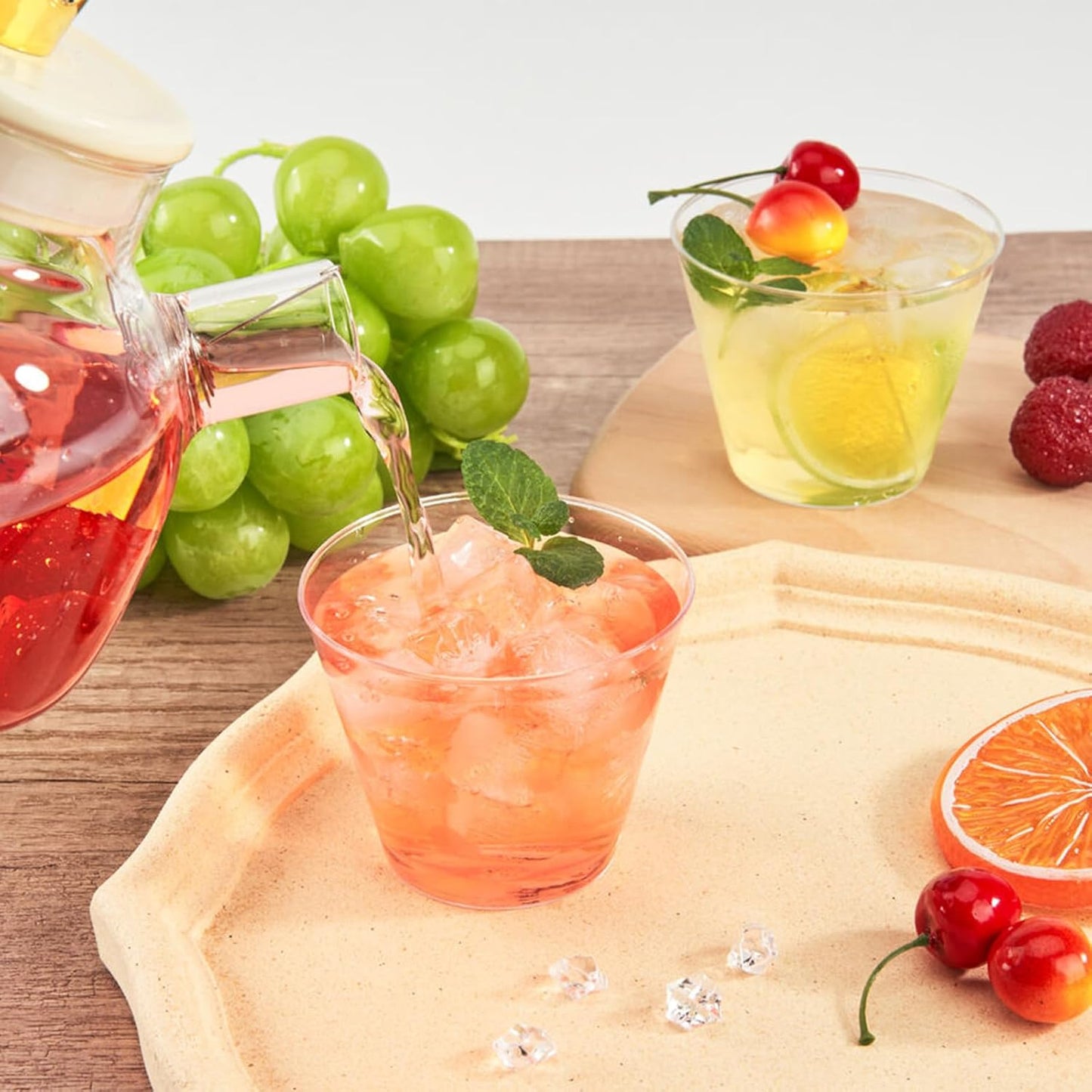 RACETOP 200 Pack 9 oz Clear Plastic Cups for Party, Disposable Clear Cup, Disposable Cups, Wine Glasses Cups, Plastic Cocktail Glasses