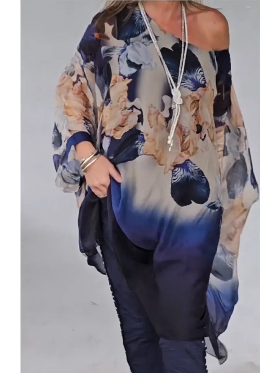 🔥Summer Arrivals🌟Women's Cozy And Flowing Floral Print Chiffon Top