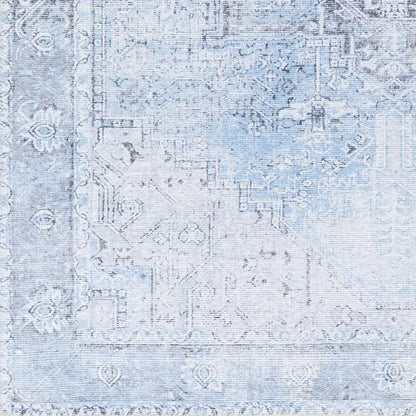 Mya Machine Washable Oriental Brick Red/Light Gray Area Rug