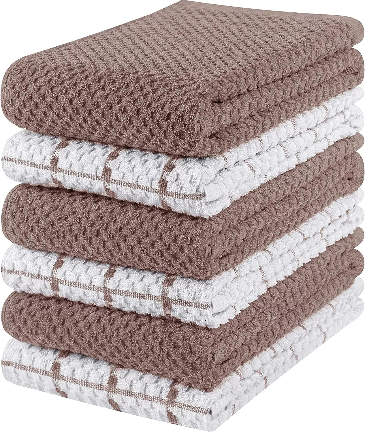 Kitchen Towels 12 Pack, 15 x 25 Inches, 100% Ring Spun Cotton Super Soft and Absorbent Linen Dish Towels, Tea Towels and Bar Towels Set (Black)