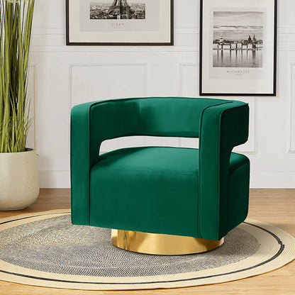 Agata Velvet Swivel Barrel Armchair