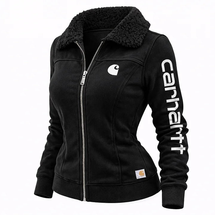 🔥𝗖𝗹𝗲𝗮𝗿𝗮𝗻𝗰𝗲 𝗦𝗮𝗹𝗲🌟Carhartt Women’s Sherpa Collar Zip-Up Jacket – Slim Fit Fleece Lined Winter Coat