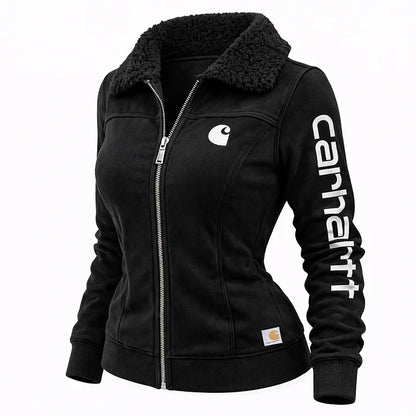 🔥𝗖𝗹𝗲𝗮𝗿𝗮𝗻𝗰𝗲 𝗦𝗮𝗹𝗲🌟Carhartt Women’s Sherpa Collar Zip-Up Jacket – Slim Fit Fleece Lined Winter Coat
