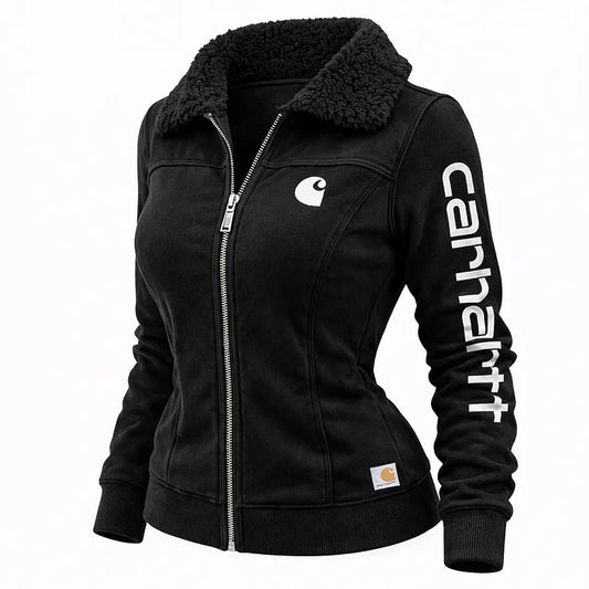 🔥𝗖𝗹𝗲𝗮𝗿𝗮𝗻𝗰𝗲 𝗦𝗮𝗹𝗲🌟Carhartt Women’s Sherpa Collar Zip-Up Jacket – Slim Fit Fleece Lined Winter Coat