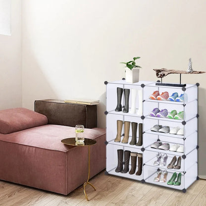 Portable Shoe Rack Organizer 66-72 Pair Tower Shelf Storage Cabinet