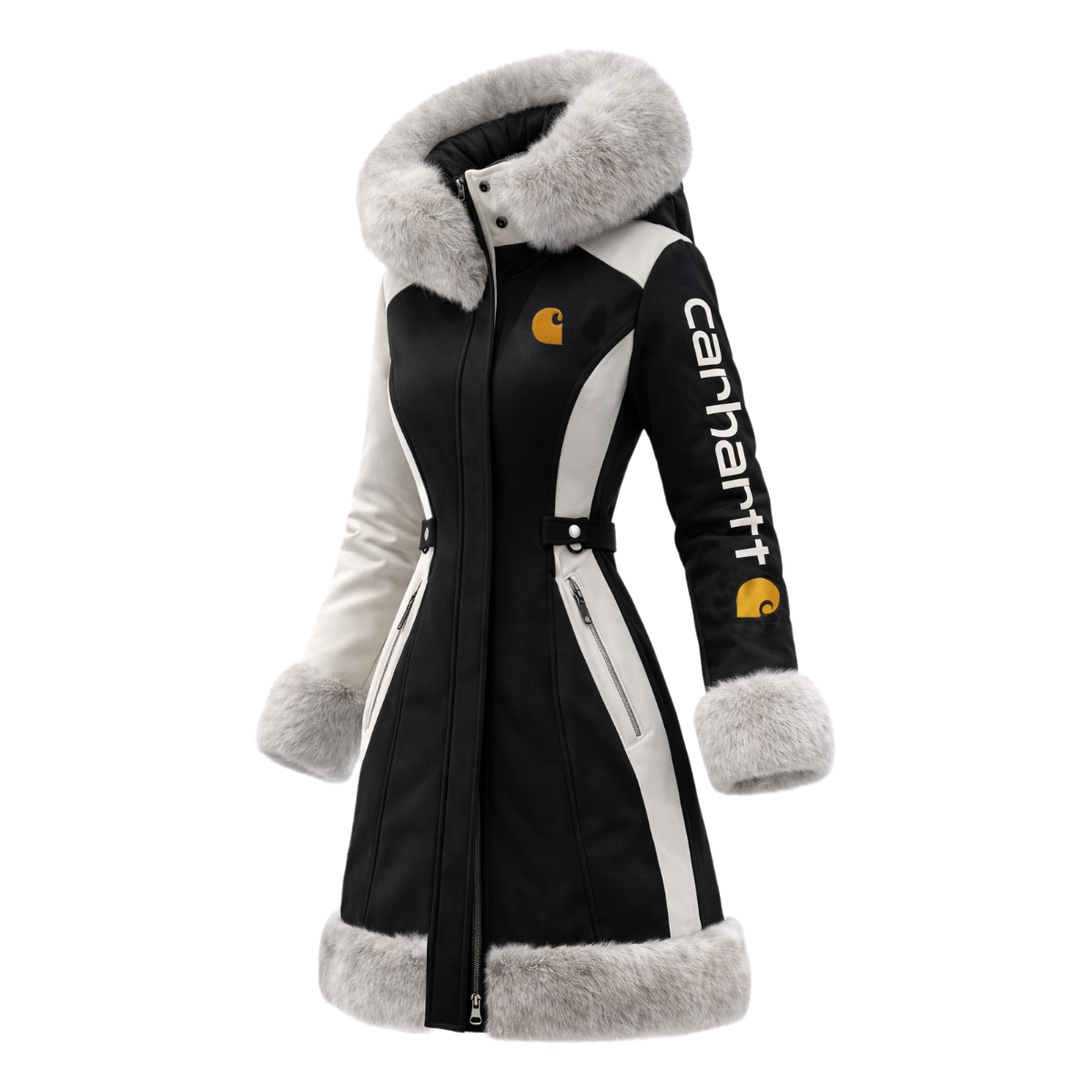 🔥𝗖𝗹𝗲𝗮𝗿𝗮𝗻𝗰𝗲 𝗦𝗮𝗹𝗲🌟Women's White Color-Blocked Fleece Winter Coat