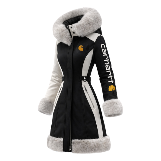 🔥𝗖𝗹𝗲𝗮𝗿𝗮𝗻𝗰𝗲 𝗦𝗮𝗹𝗲🌟Women's White Color-Blocked Fleece Winter Coat