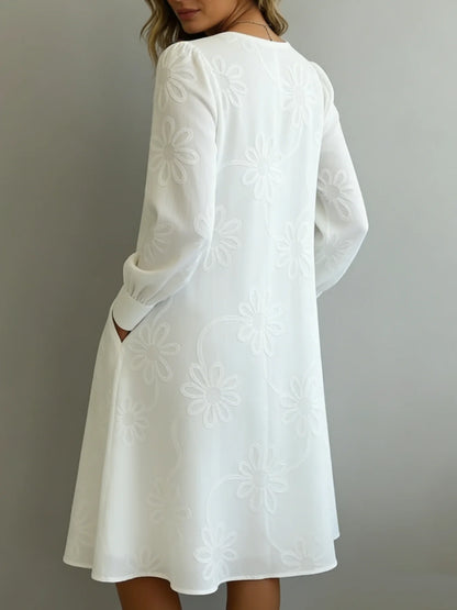 🔥Summer Arrivals🌟Vintage Elegant V-neck Floral Embroidery Dress