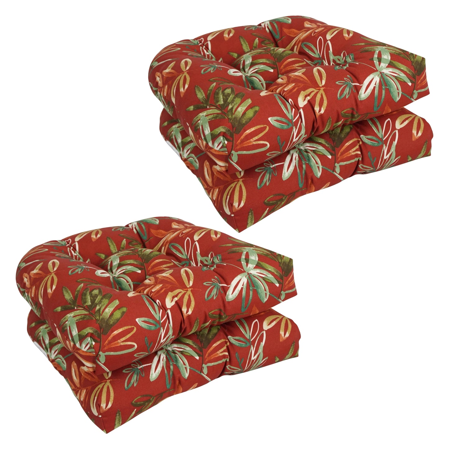 19-inch Rounded Back Indoor/Outdoor Chair Cushions (Set of 4) - 19" x 19"