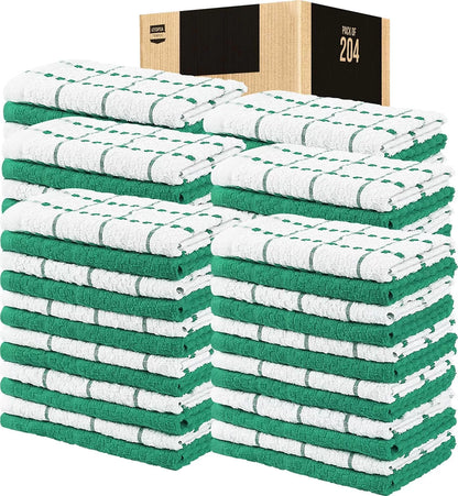Kitchen Towels 12 Pack, 15 x 25 Inches, 100% Ring Spun Cotton Super Soft and Absorbent Linen Dish Towels, Tea Towels and Bar Towels Set (Black)
