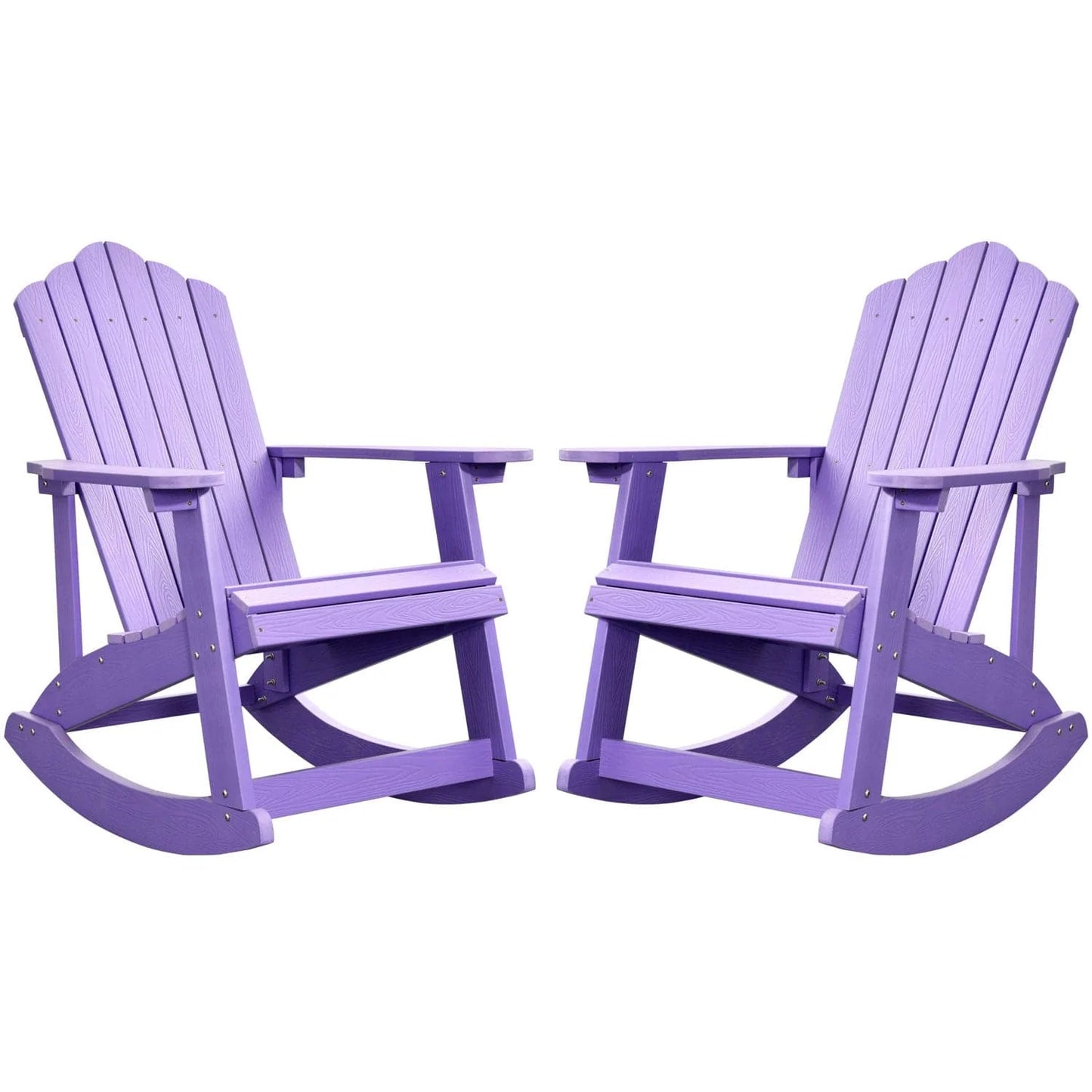 Ovios  Rocking Adirondack Chair 2-Piece Waterproof Plastic Frame
