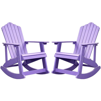 Ovios  Rocking Adirondack Chair 2-Piece Waterproof Plastic Frame