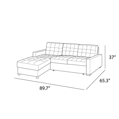 Serta Bryson 89.7" Reversible Convertible Sleeper Sofa & Chaise with Storage