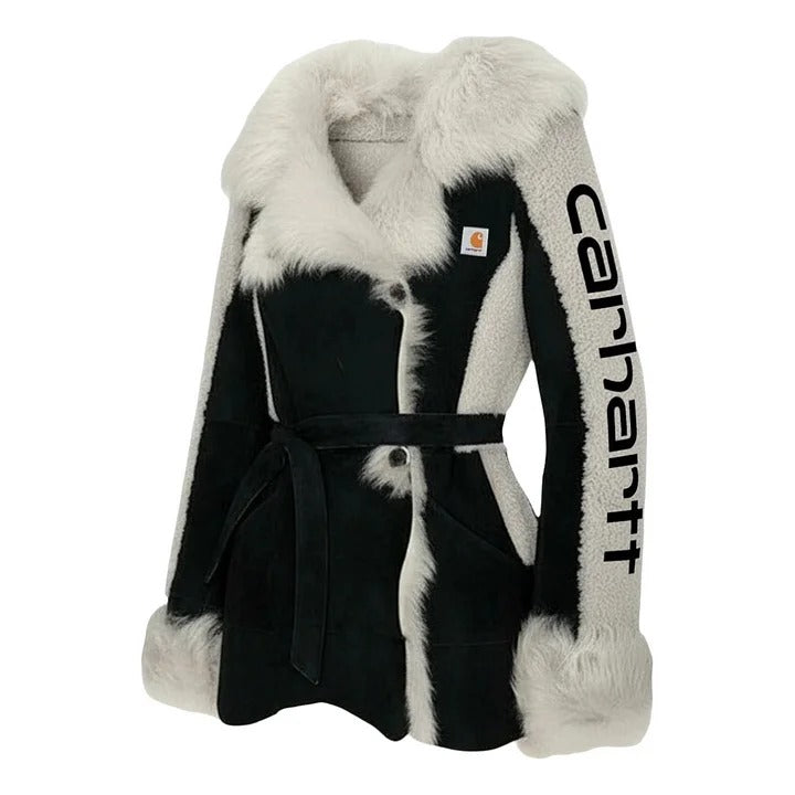 🔥𝗖𝗹𝗲𝗮𝗿𝗮𝗻𝗰𝗲 𝗦𝗮𝗹𝗲🌟Winter Chic Faux Fur Trimmed Jacket with Scarf Detail