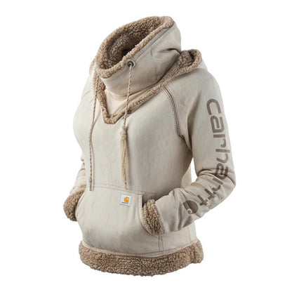 🔥𝗖𝗹𝗲𝗮𝗿𝗮𝗻𝗰𝗲 𝗦𝗮𝗹𝗲🌟Gray-Women's Retro Suede Thickened Warm Pile Collar Hooded Sweatshirt