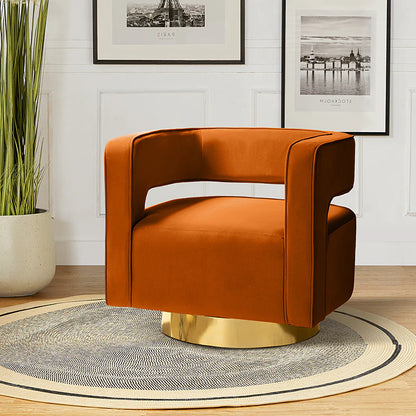 Agata Velvet Swivel Barrel Armchair
