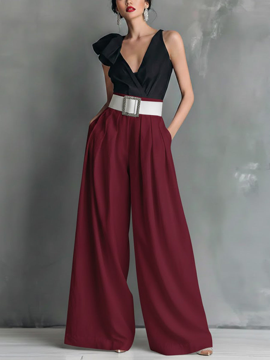🔥Summer Arrivals🌟Women's Solid Color High-waisted Casual Loose Cotton Wide-leg Pants