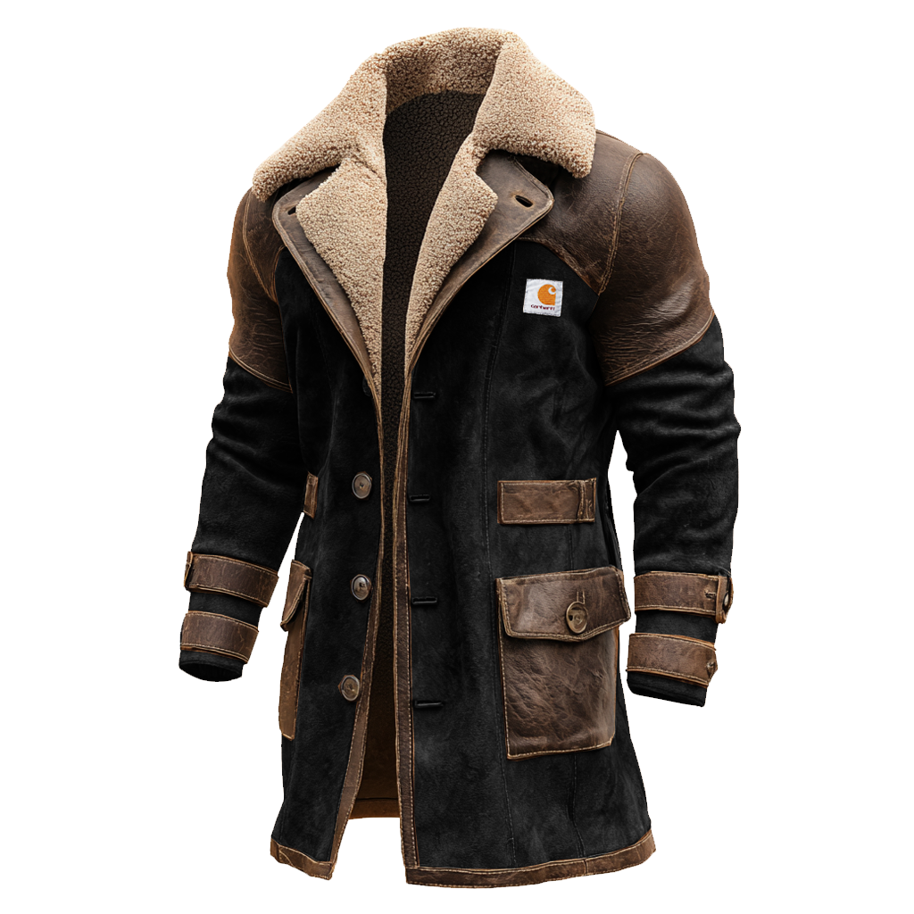 🔥𝗖𝗹𝗲𝗮𝗿𝗮𝗻𝗰𝗲 𝗦𝗮𝗹𝗲🌟Men's Vintage Brown Suede Leather And Faux Fur Lined Jacket