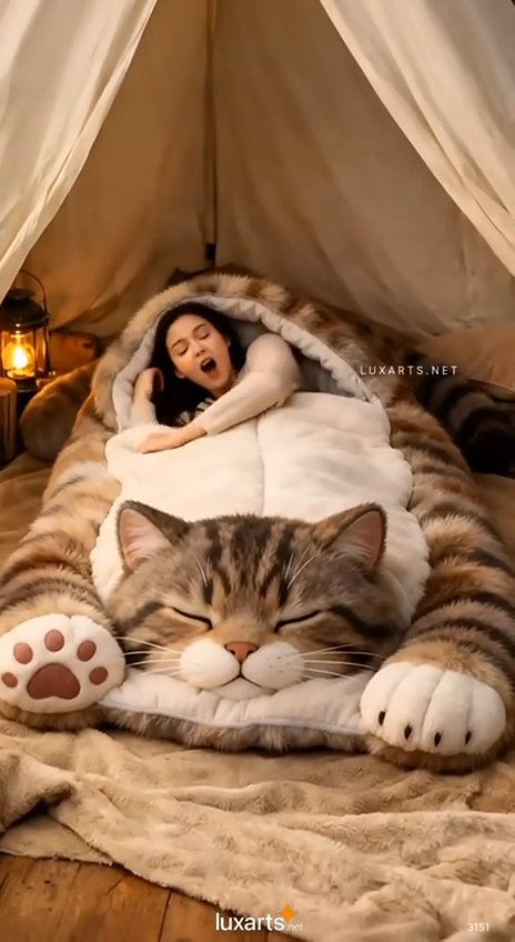 🔥Hot Sale 49% off🌟 Fluffy sleeping bag– Soft, Warm & Purrfectly Cozy😴💤