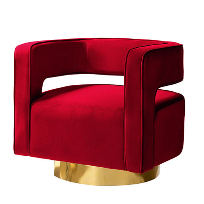 Agata Velvet Swivel Barrel Armchair