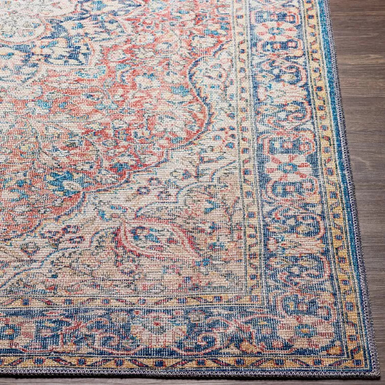 Bria Machine Washable Oriental Dusty Sage/Olive Area Rug