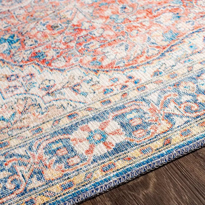 Bria Machine Washable Oriental Dusty Sage/Olive Area Rug
