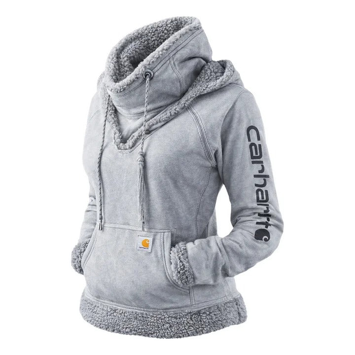 🔥𝗖𝗹𝗲𝗮𝗿𝗮𝗻𝗰𝗲 𝗦𝗮𝗹𝗲🌟Women's Retro Suede Thickened Warm Pile Collar Hooded Sweatshirt