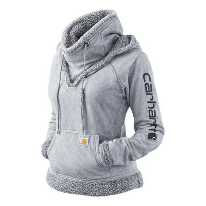 🔥𝗖𝗹𝗲𝗮𝗿𝗮𝗻𝗰𝗲 𝗦𝗮𝗹𝗲🌟Women's Retro Suede Thickened Warm Pile Collar Hooded Sweatshirt