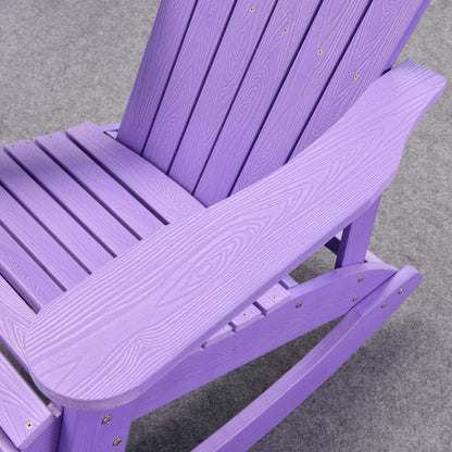 Ovios  Rocking Adirondack Chair 2-Piece Waterproof Plastic Frame