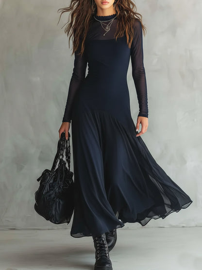 🔥Summer Arrivals🌟Elegant Mesh Sheer Multi-layered Stretch Maxi Dress