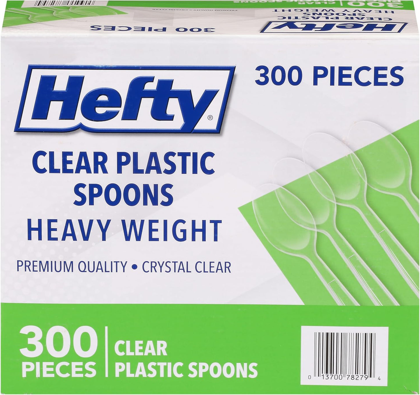Hefty Heavy Duty Plastic Forks, 300 Count, Bulk Clear Disposable Forks for Offices, Cafeterias, Concession Stands, Restaurants, Large Events, and More