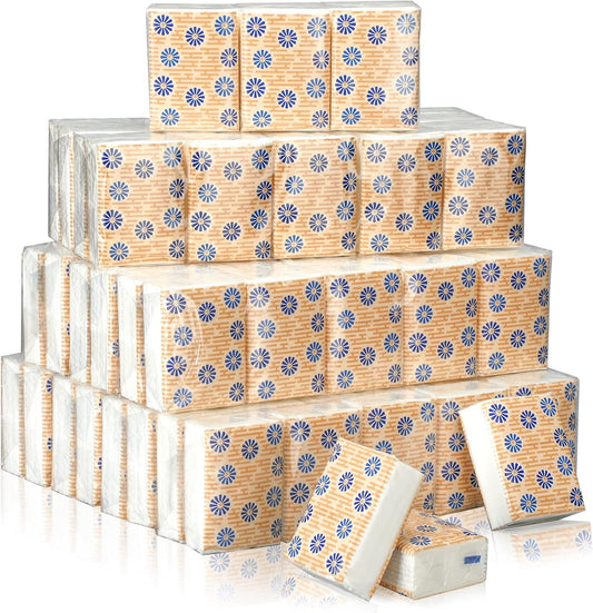 Therwen 100 Pack Pocket Tissues Travel Packs Bulk 1000 Sheet Mini Tissues Bulk 3 Ply Small Travel Size Paper Individual Pocket Size (Cool)