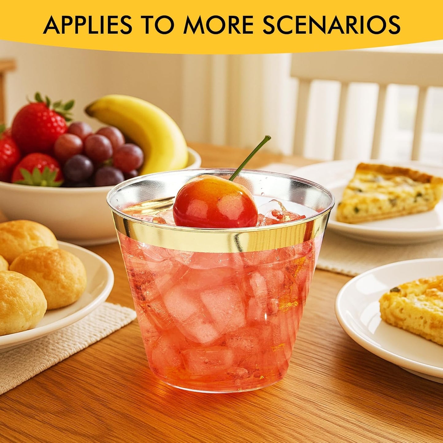 RACETOP 200 Pack 9 oz Clear Plastic Cups for Party, Disposable Clear Cup, Disposable Cups, Wine Glasses Cups, Plastic Cocktail Glasses