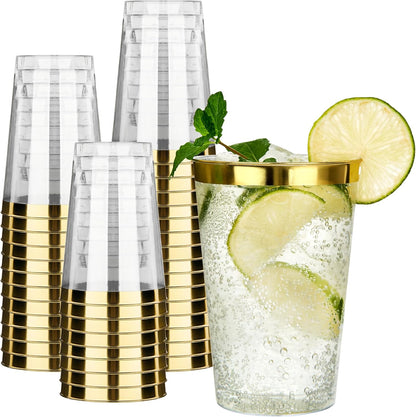 RACETOP 200 Pack 9 oz Clear Plastic Cups for Party, Disposable Clear Cup, Disposable Cups, Wine Glasses Cups, Plastic Cocktail Glasses