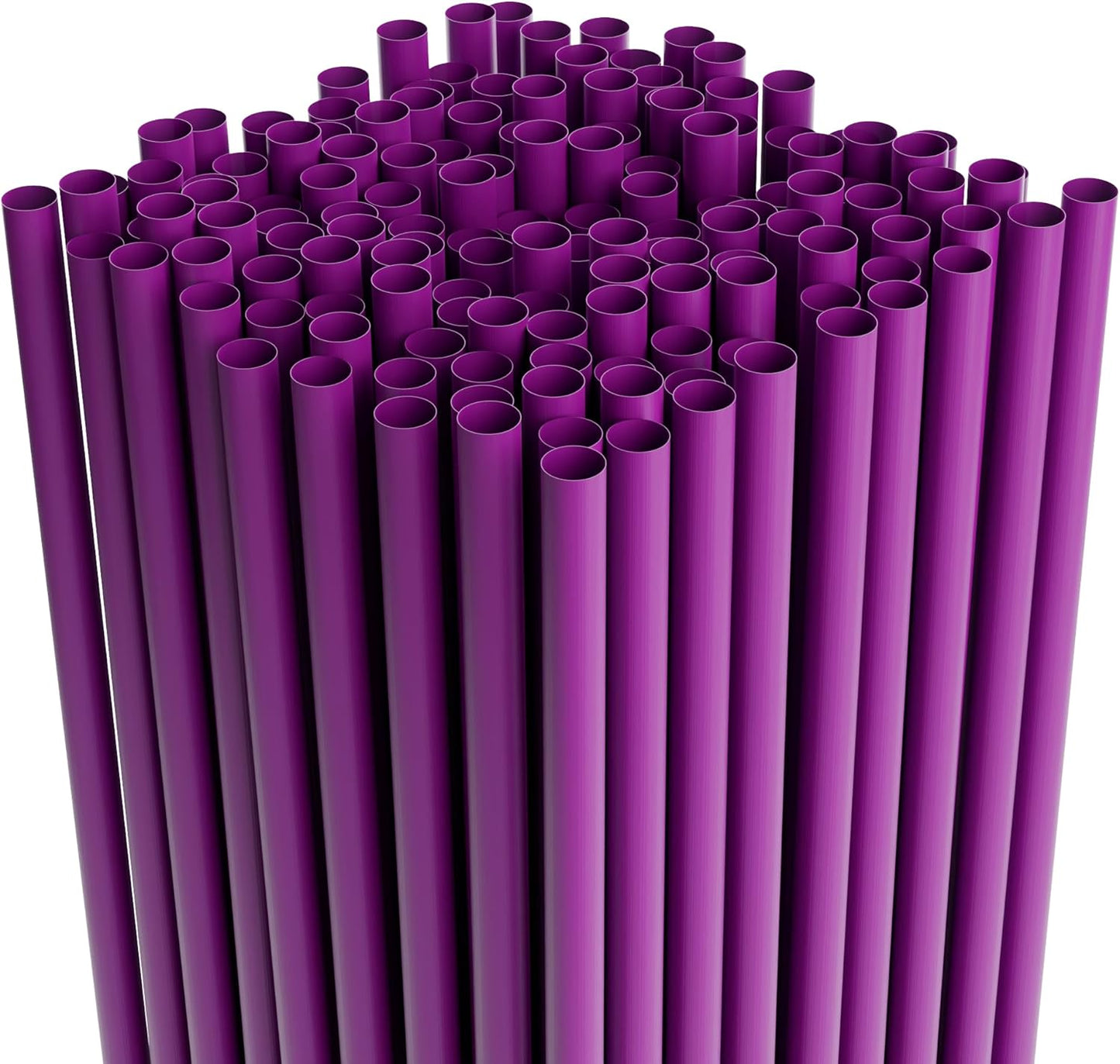 7.75" Plastic Straws (500 Count), Disposable Straws - Made For Standard 16oz Glass (Black)