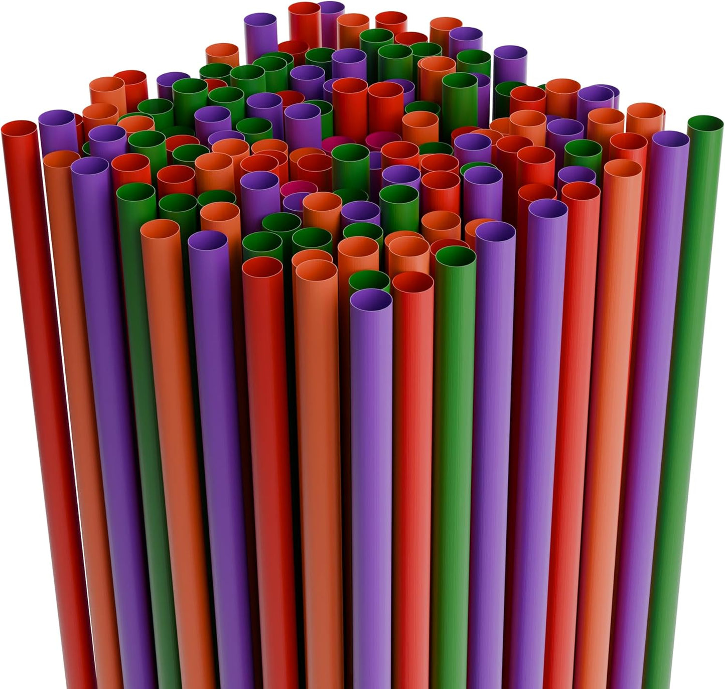 7.75" Plastic Straws (500 Count), Disposable Straws - Made For Standard 16oz Glass (Black)