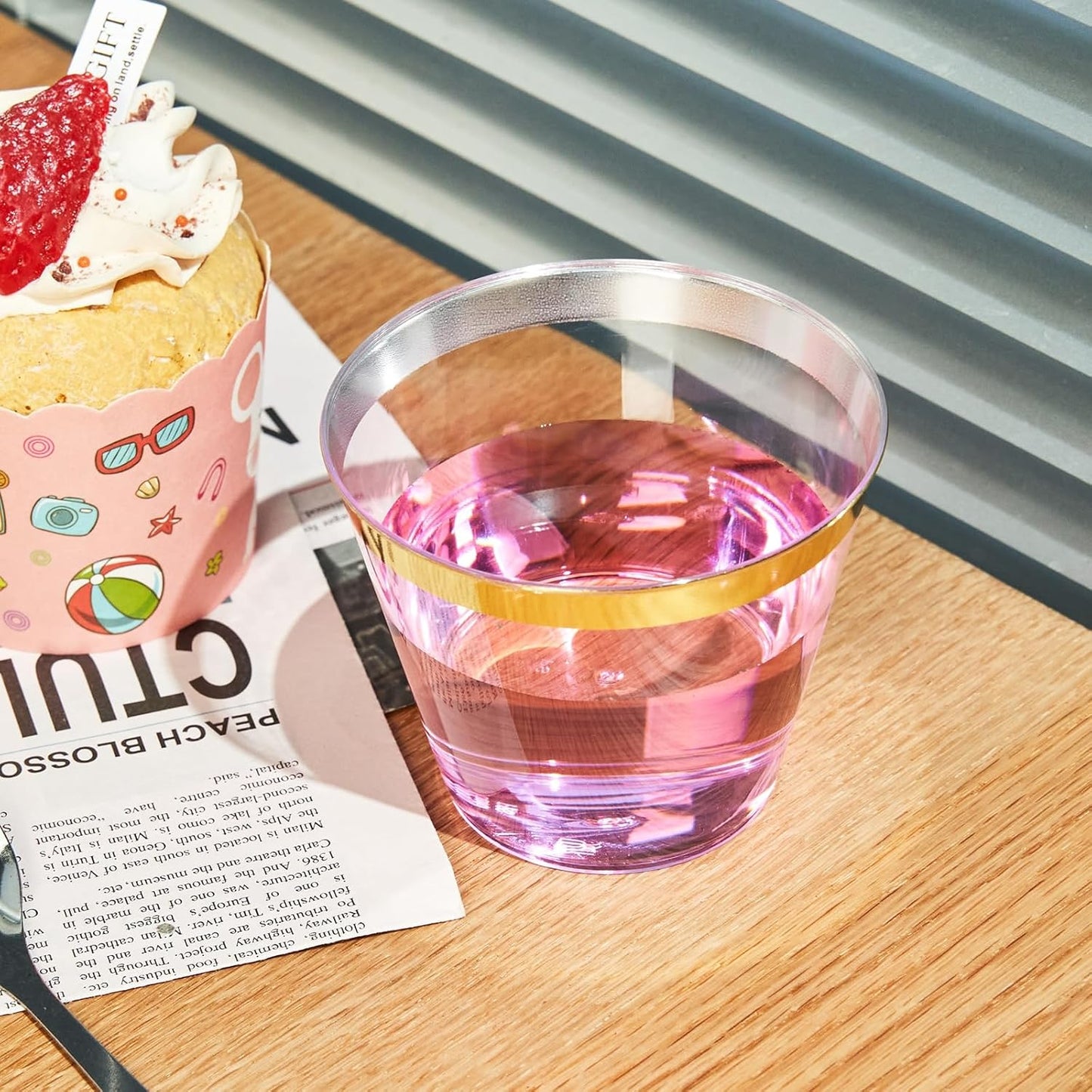 RACETOP 200 Pack 9 oz Clear Plastic Cups for Party, Disposable Clear Cup, Disposable Cups, Wine Glasses Cups, Plastic Cocktail Glasses