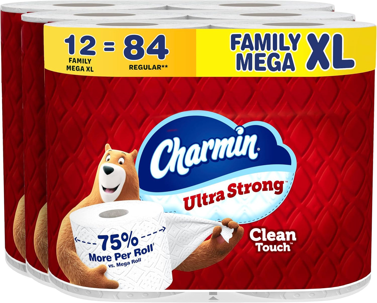 Charmin Ultra Strong Clean Touch Toilet Paper, 24 Family Mega Rolls = 120 Regular Rolls