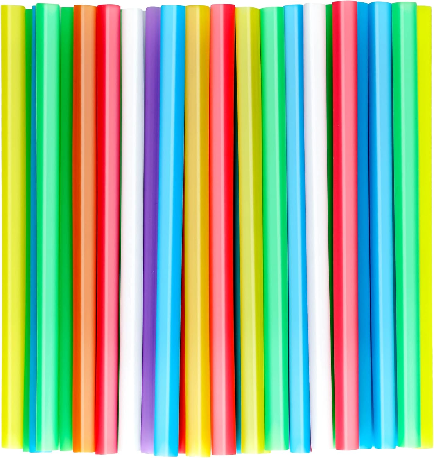 200 PCS Jumbo Smoothie Straws,Colorful Disposable Plastic Large Wide-mouthed Milkshake Straw (0.43" Diameter and 8.2" long) 8 colors mixed