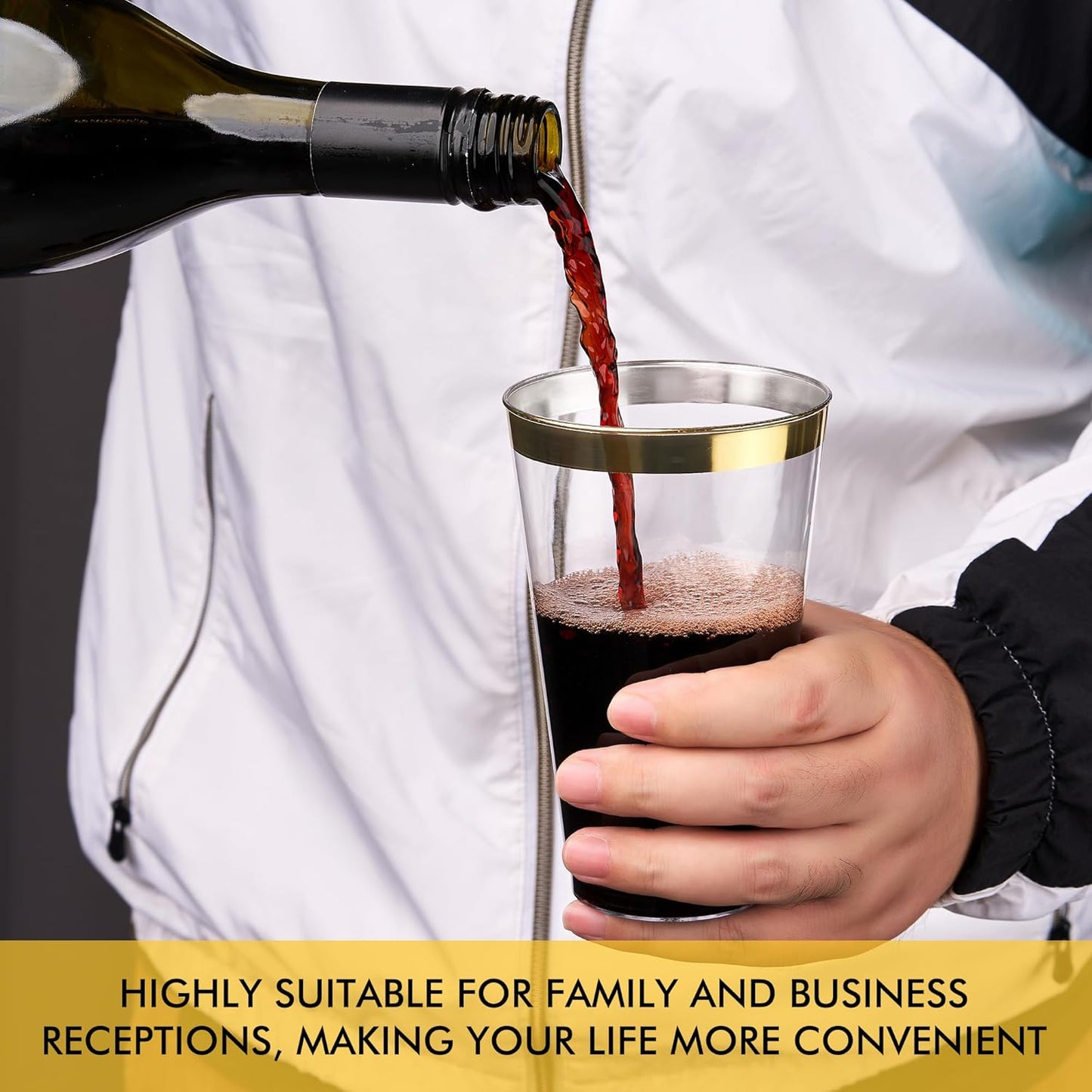 RACETOP 200 Pack 9 oz Clear Plastic Cups for Party, Disposable Clear Cup, Disposable Cups, Wine Glasses Cups, Plastic Cocktail Glasses