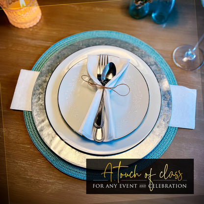 Linen Feel Disposable Napkins, Hand Towels for Bathroom, Weddings, Parties and Dinners, White, 50 Pack