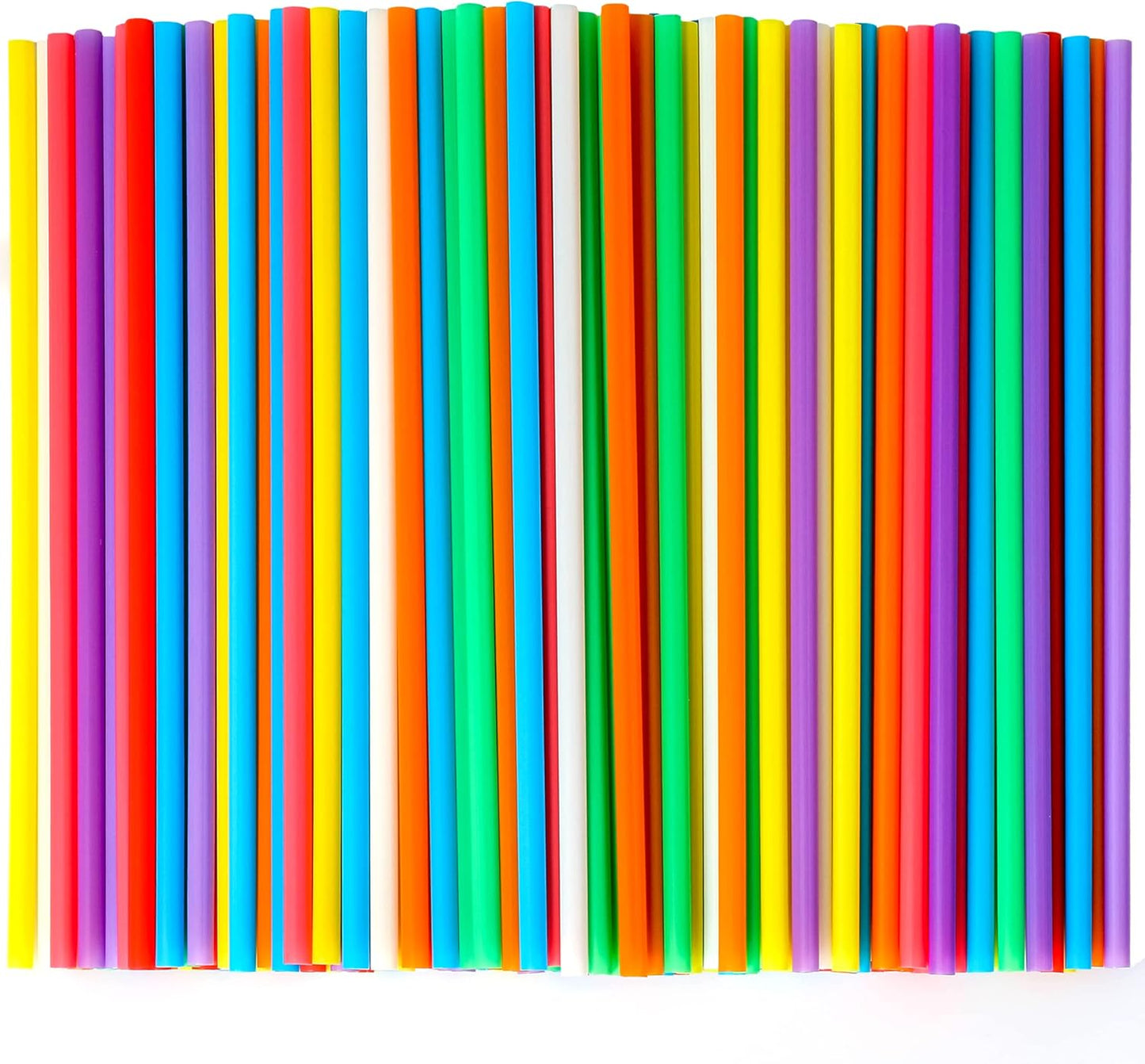 500 Pcs Colorful Disposable Drinking Plastic Straws.(0.23'' diameter and 8.26" long)-8 Colors
