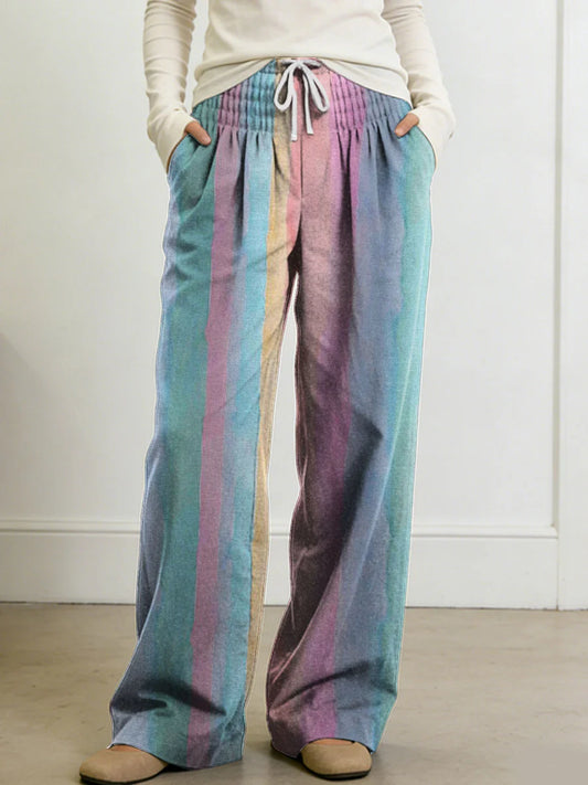 🔥Summer Arrivals🌟Women's Geometry Color Splicing Gradient Art Print Casual Pants