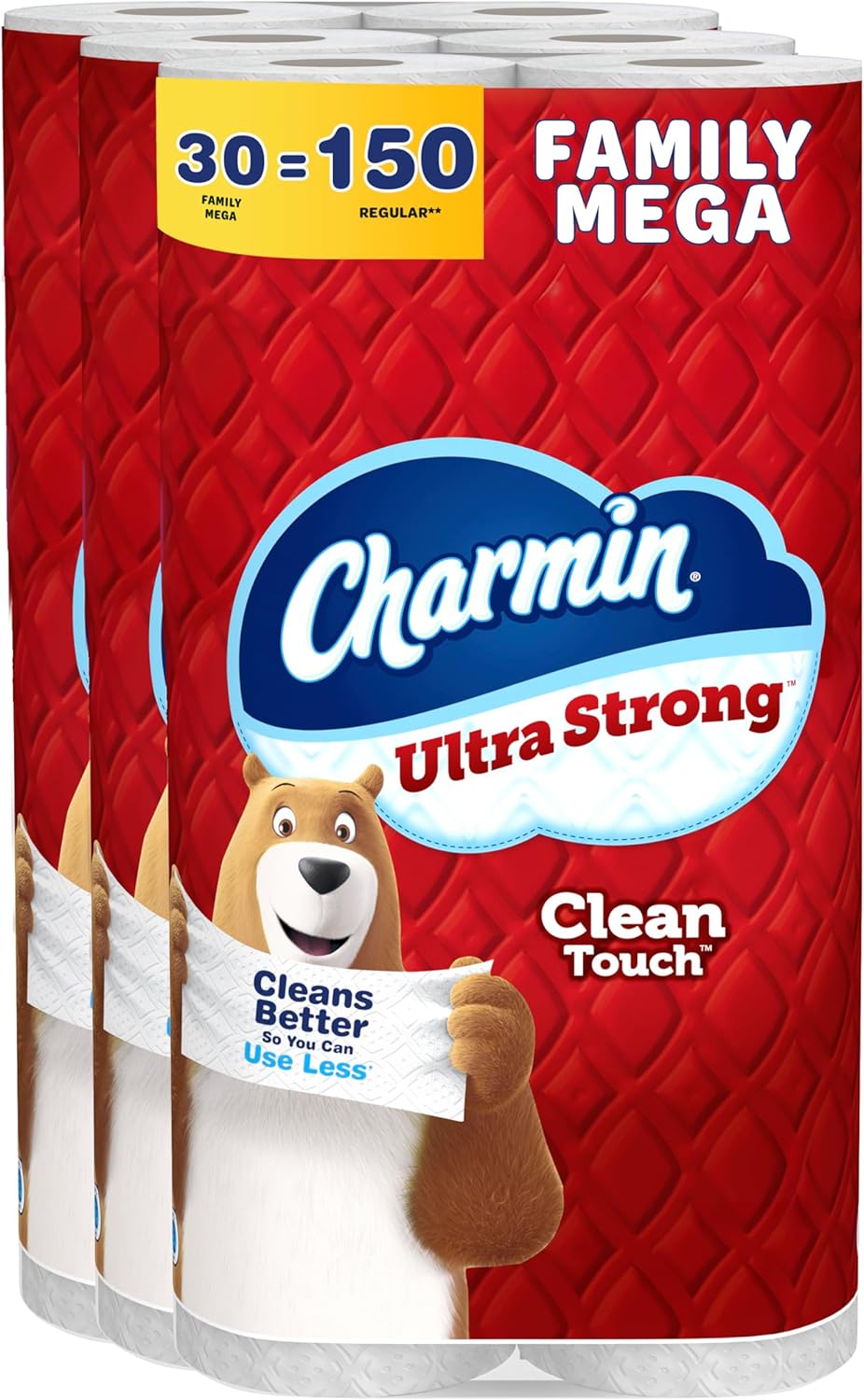 Charmin Ultra Strong Clean Touch Toilet Paper, 24 Family Mega Rolls = 120 Regular Rolls