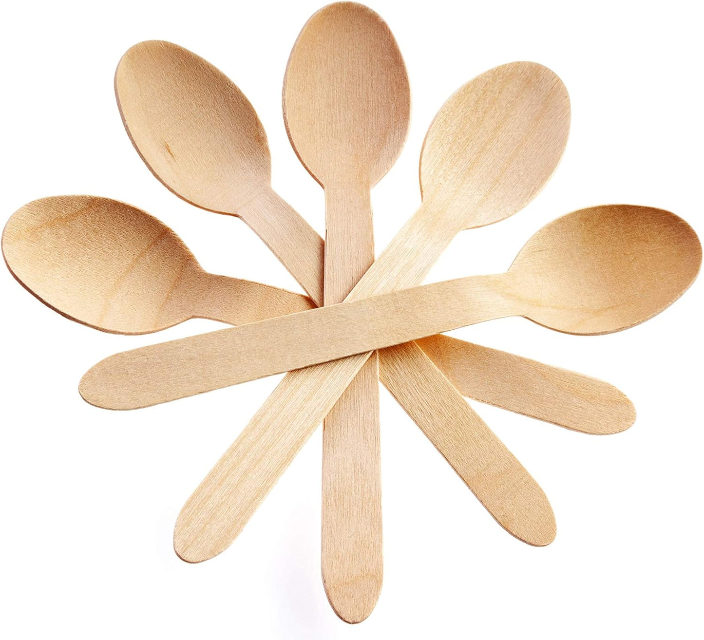 5.5" Disposable Wooden Sporks/Natural Wooden Utensils- Pack of 100ct