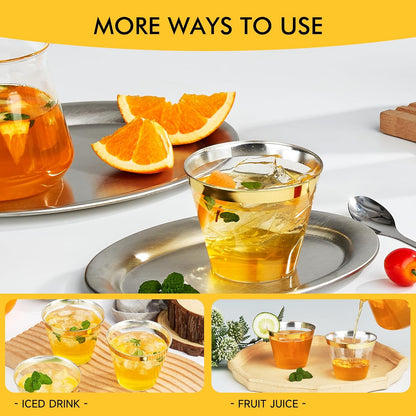 RACETOP 200 Pack 9 oz Clear Plastic Cups for Party, Disposable Clear Cup, Disposable Cups, Wine Glasses Cups, Plastic Cocktail Glasses