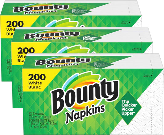 Bounty Paper Napkins, White, 400 Count