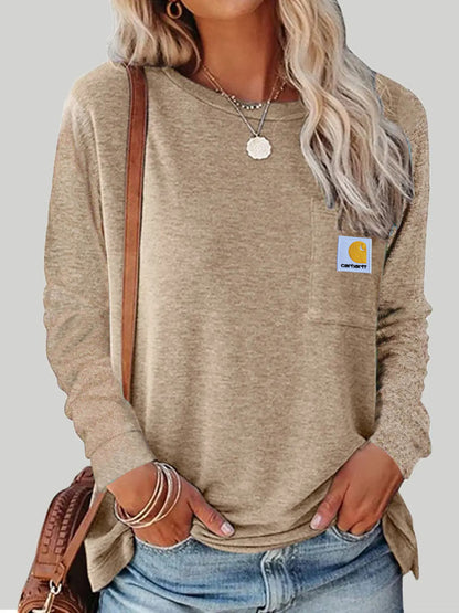 🔥𝗖𝗹𝗲𝗮𝗿𝗮𝗻𝗰𝗲 𝗦𝗮𝗹𝗲🌟Round Neck Long Sleeve Casual Loose Ladies T-Shirt