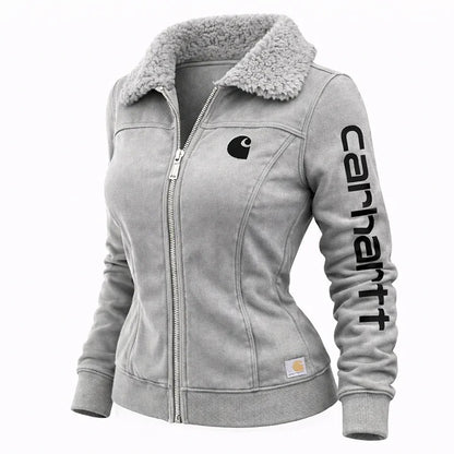 🔥𝗖𝗹𝗲𝗮𝗿𝗮𝗻𝗰𝗲 𝗦𝗮𝗹𝗲🌟Carhartt Women’s Sherpa Collar Zip-Up Jacket – Slim Fit Fleece Lined Winter Coat